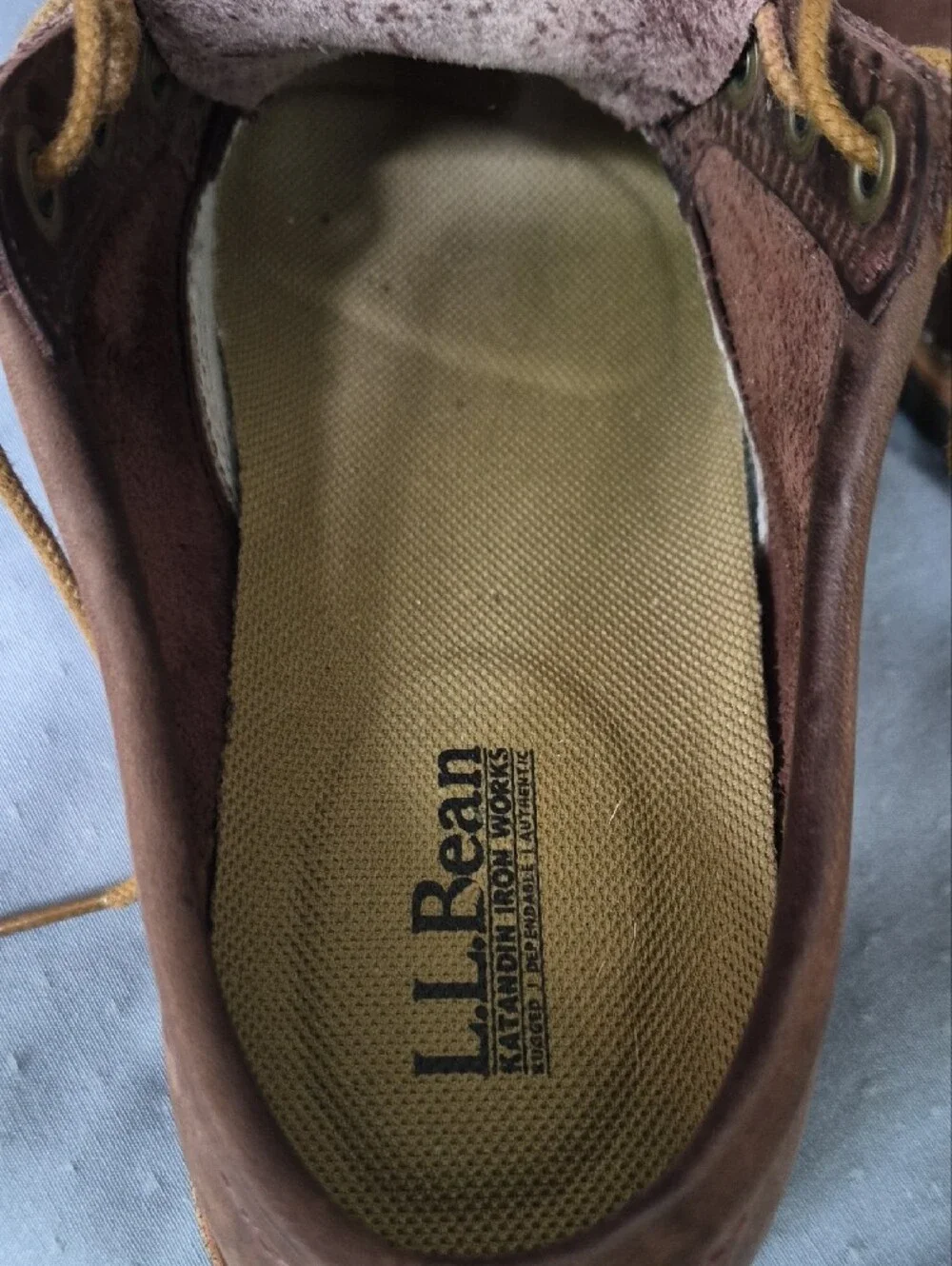 L.L. Bean Bucksport Shoe Plain Toe Mens 8W Brown Suede Leather Lace-Up Oxfords
